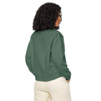 Women’s organic crew neck sweatshirt.