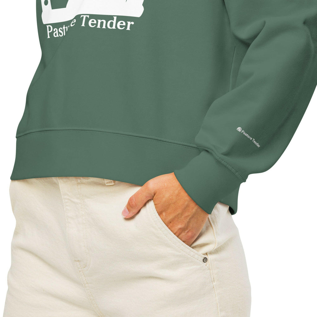 Women’s organic crew neck sweatshirt.