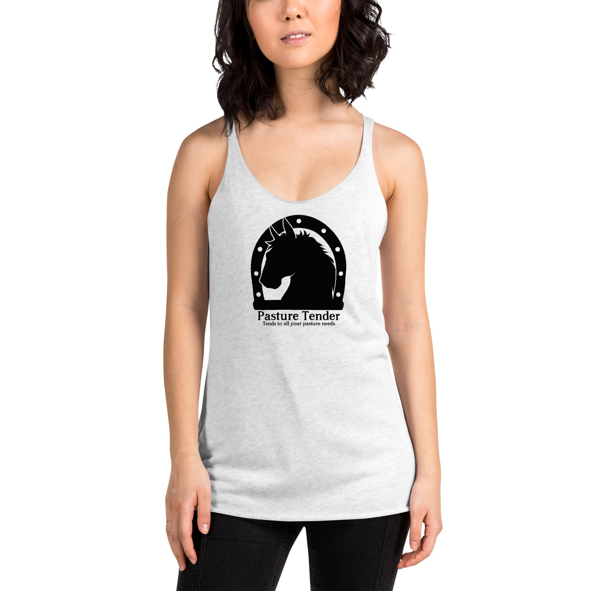 Women's Racerback Tank (Black Brand Logo).