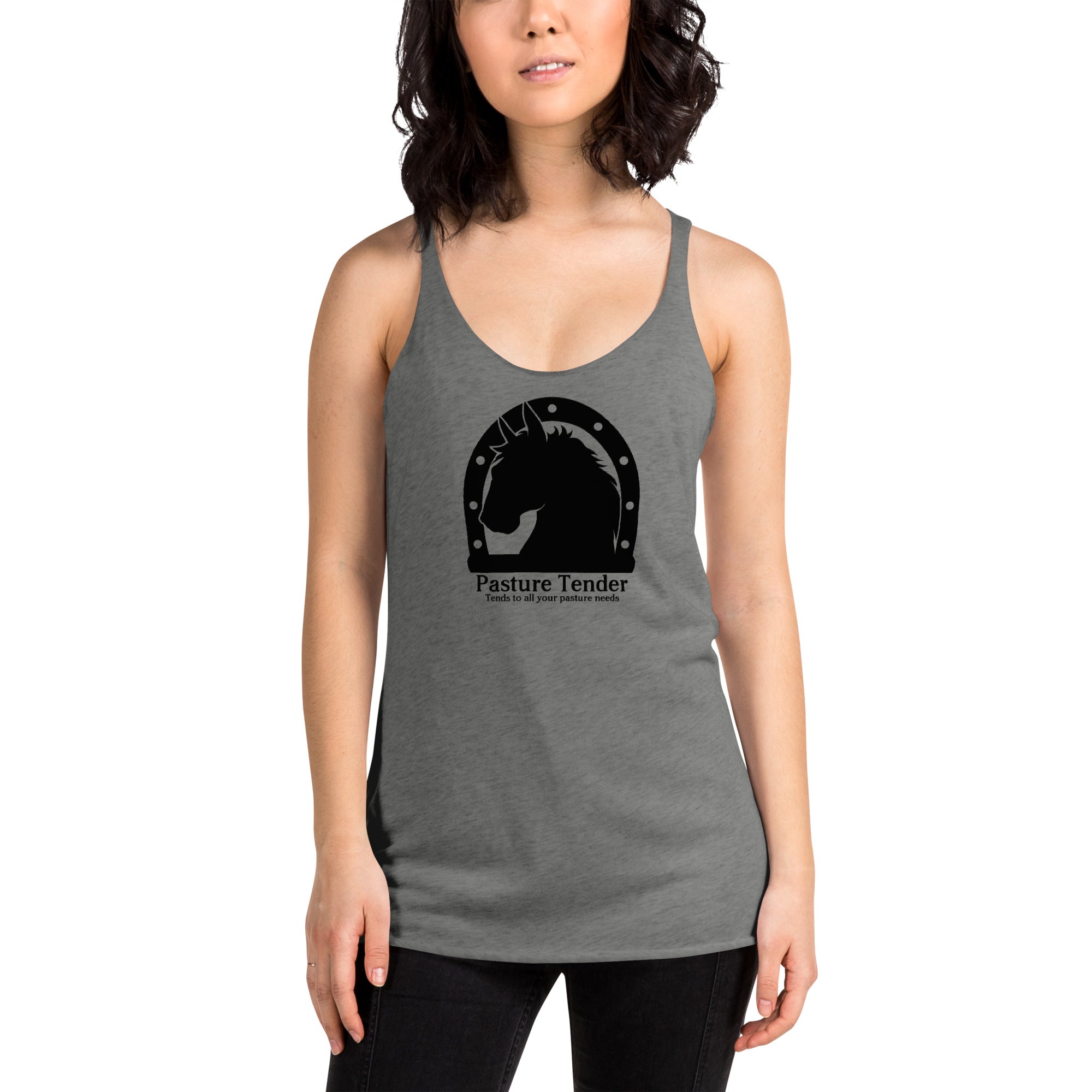 Women's Racerback Tank (Black Brand Logo).