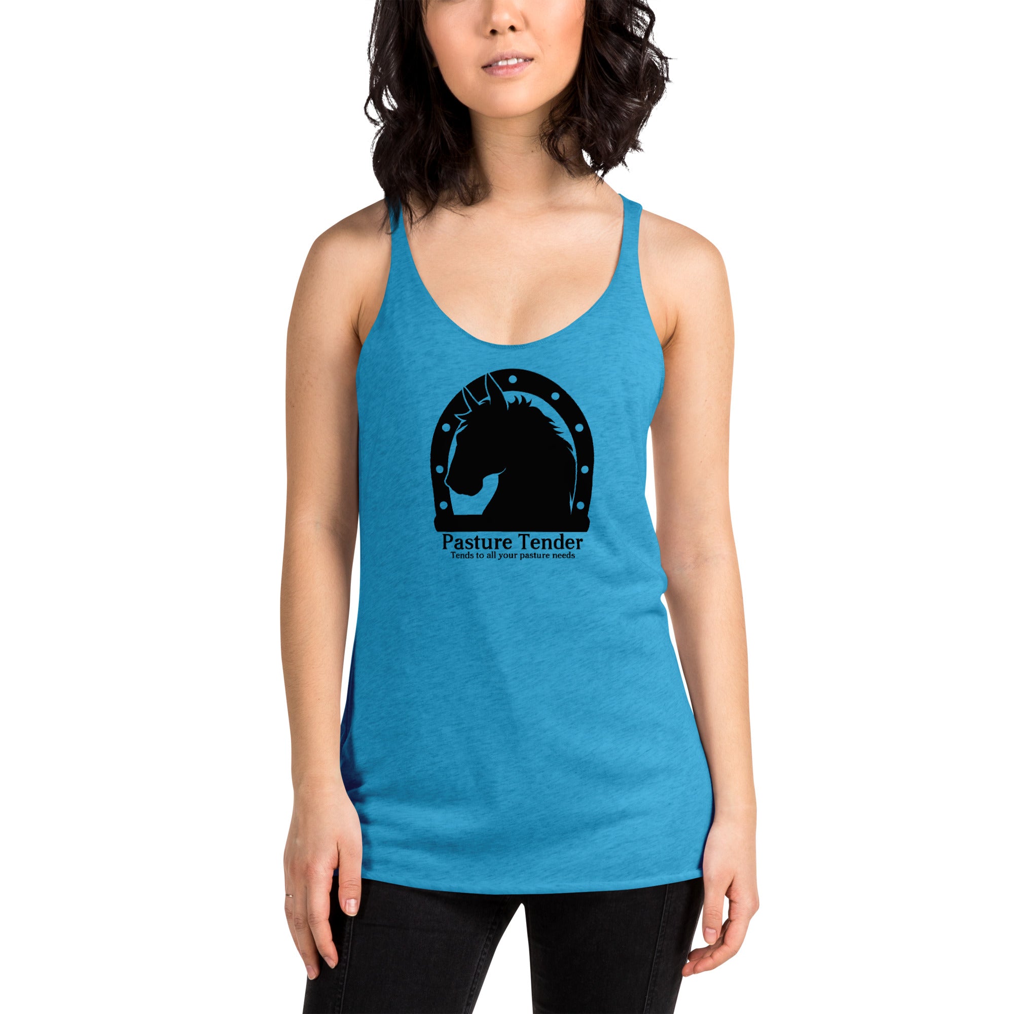 Women's Racerback Tank (Black Brand Logo).